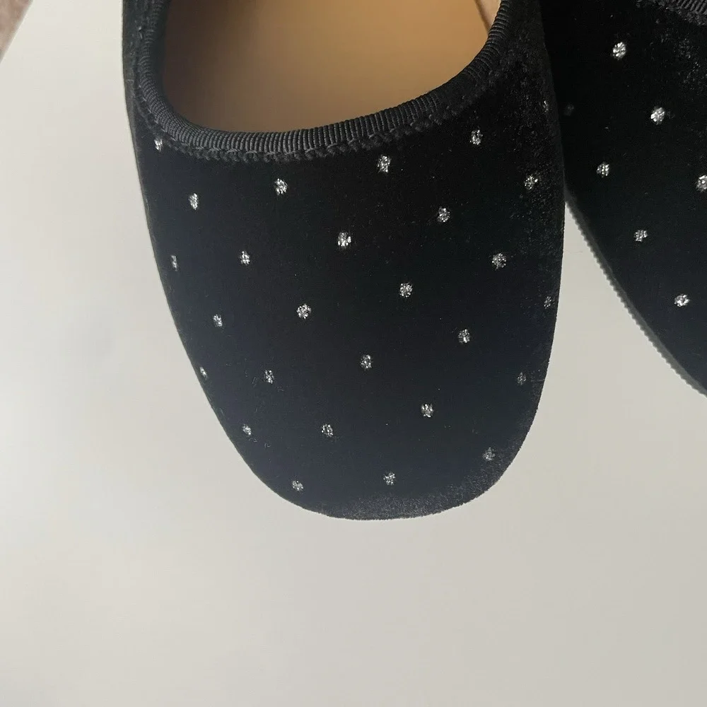J. Crew Factory Crewcuts Girls' Glitter Dot Velvet Mary Jane Flats‎ K3 Occasion